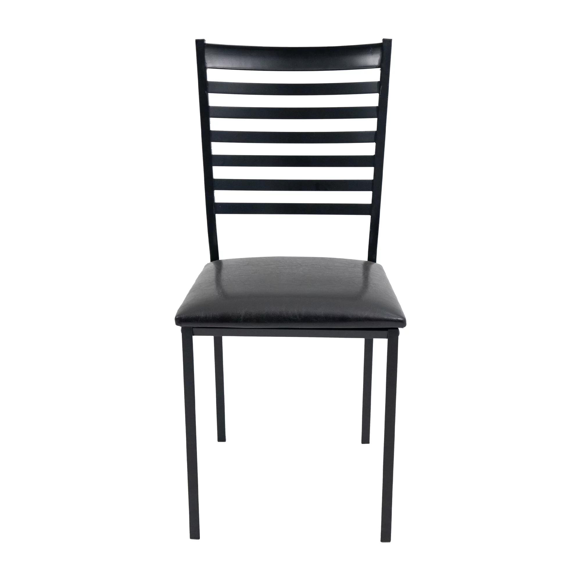 5 Piece Dining Table Set Kitchen 1 Table and 4 Upholstered Chairs Metal Frame Tempered Glass Top Black - Image 4
