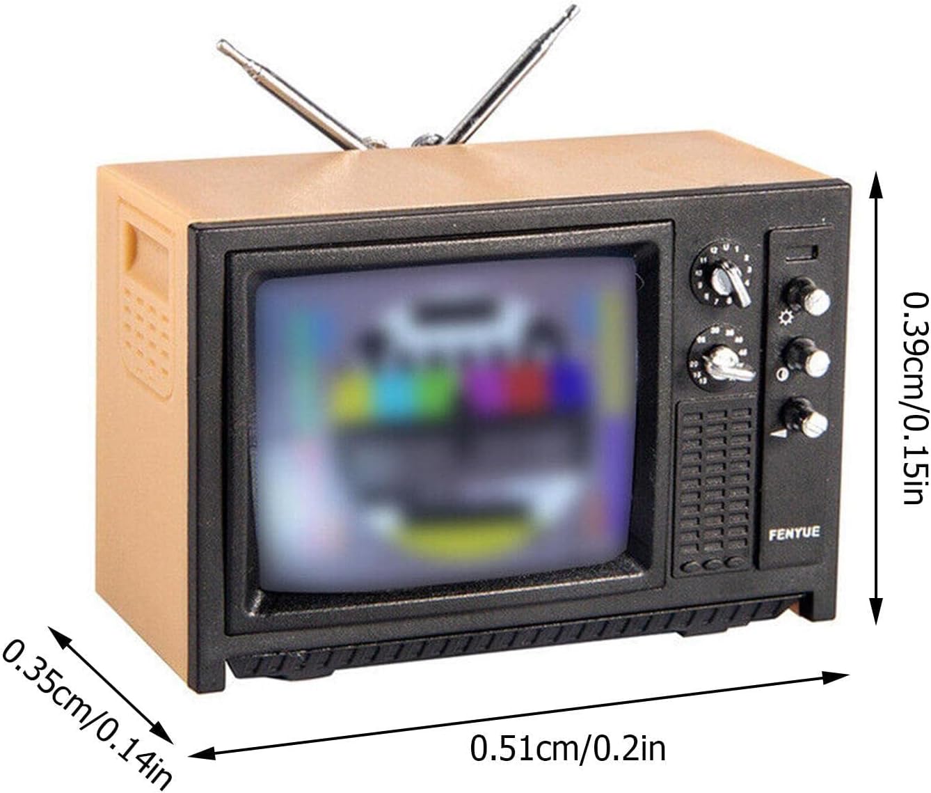 1:12 Doll House Vintage Old Style Miniature Television TV with Picture Doll House Room Decor Model Bedroom Toy Furniture Living Miniture Toy - Image 5