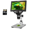 7 LCD Digital Microscope,Opqpq 1200X Coin Microscope with 32GB Card, Soldering Electronic Microscope with 12MP Camera, LED Fill Lights, Wired Remote, PC View, Windows/Mac OS Compatible