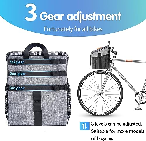 Dog Bike Basket Carrier, Pet Bicycle Front Carrier Backpack for Bike Riding Foldable Removable, Reflective Strips, 2 Side Storage Pockets, Pet Travel Bag for Cats Small Dogs - Image 7