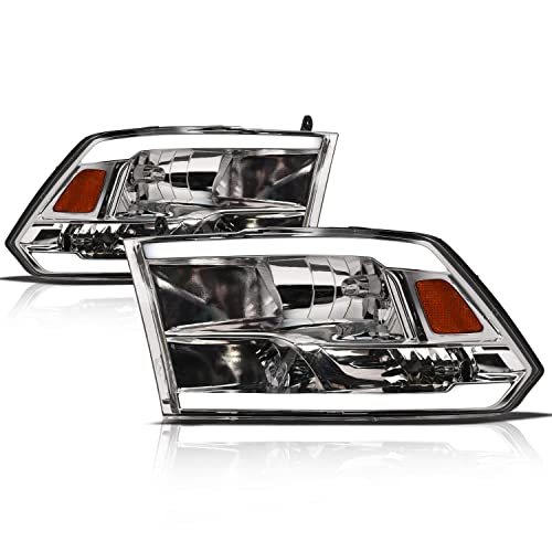 Alpha Owls 8710401 Crystal Headlights With Switchback Sequential LED Light Bar & Startup Light – Black Amber Fits 2009-2018 Dodge Ram 1500 2500 3500/2019-2023 Classic Halogen Models - Image 6