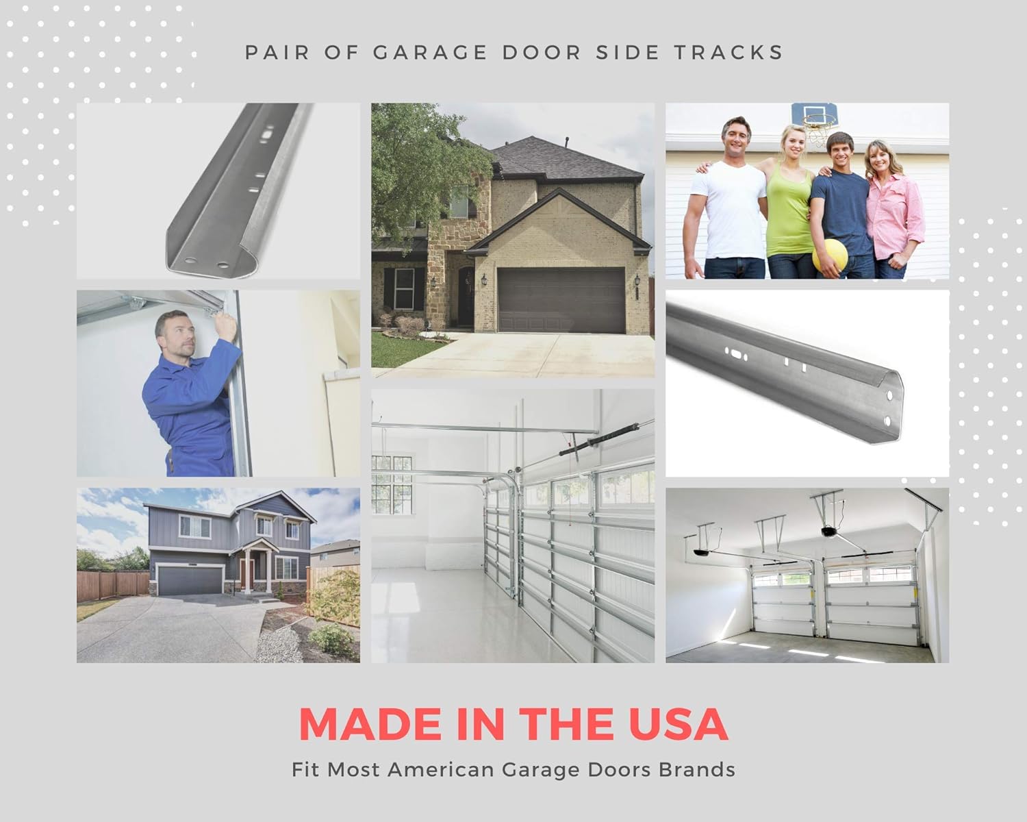 Garage Door Vertical Track Replacement ?C Set of Left and Right for 7 Foot Tall – Garage Door Rails Galvanized Steel Hardware Door Rails for Residential/Light Commercial Side Tracks for 2-inch Rollers - Image 7