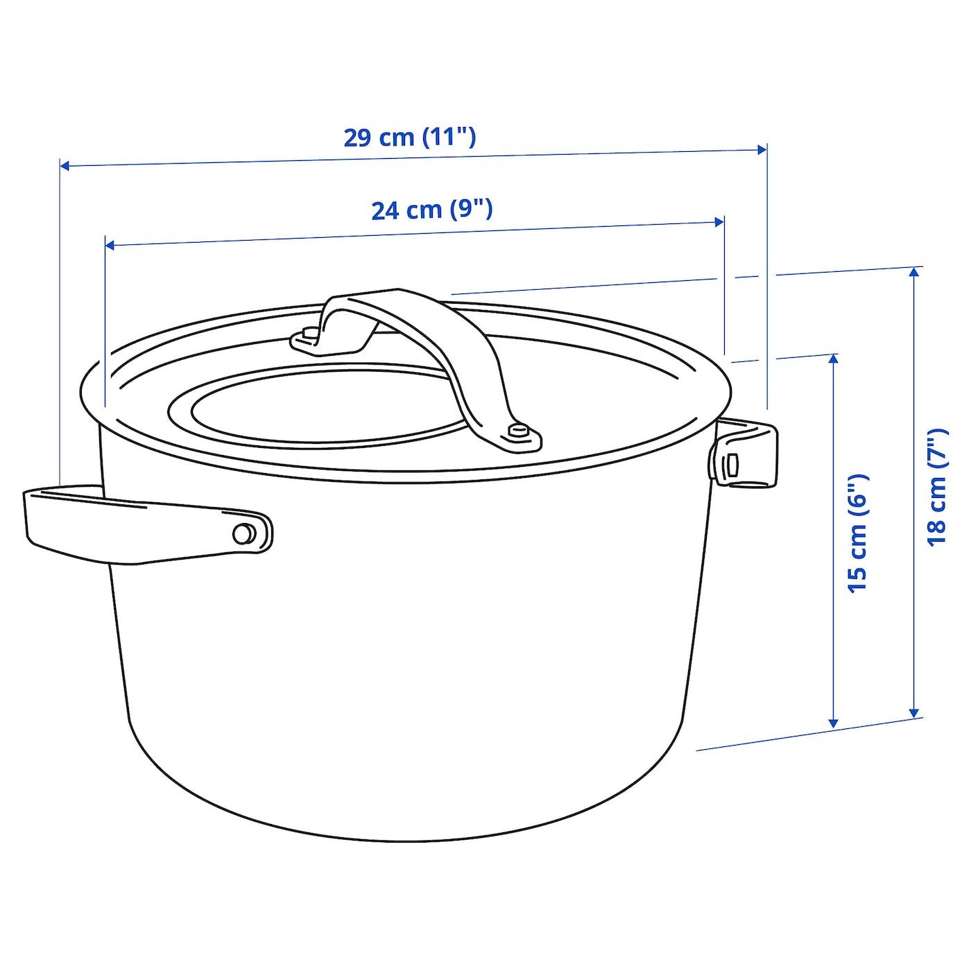 IKEA – SENSUELL Pot with Lid, Stainless Steel/Gray, 5.8 qt - Image 5