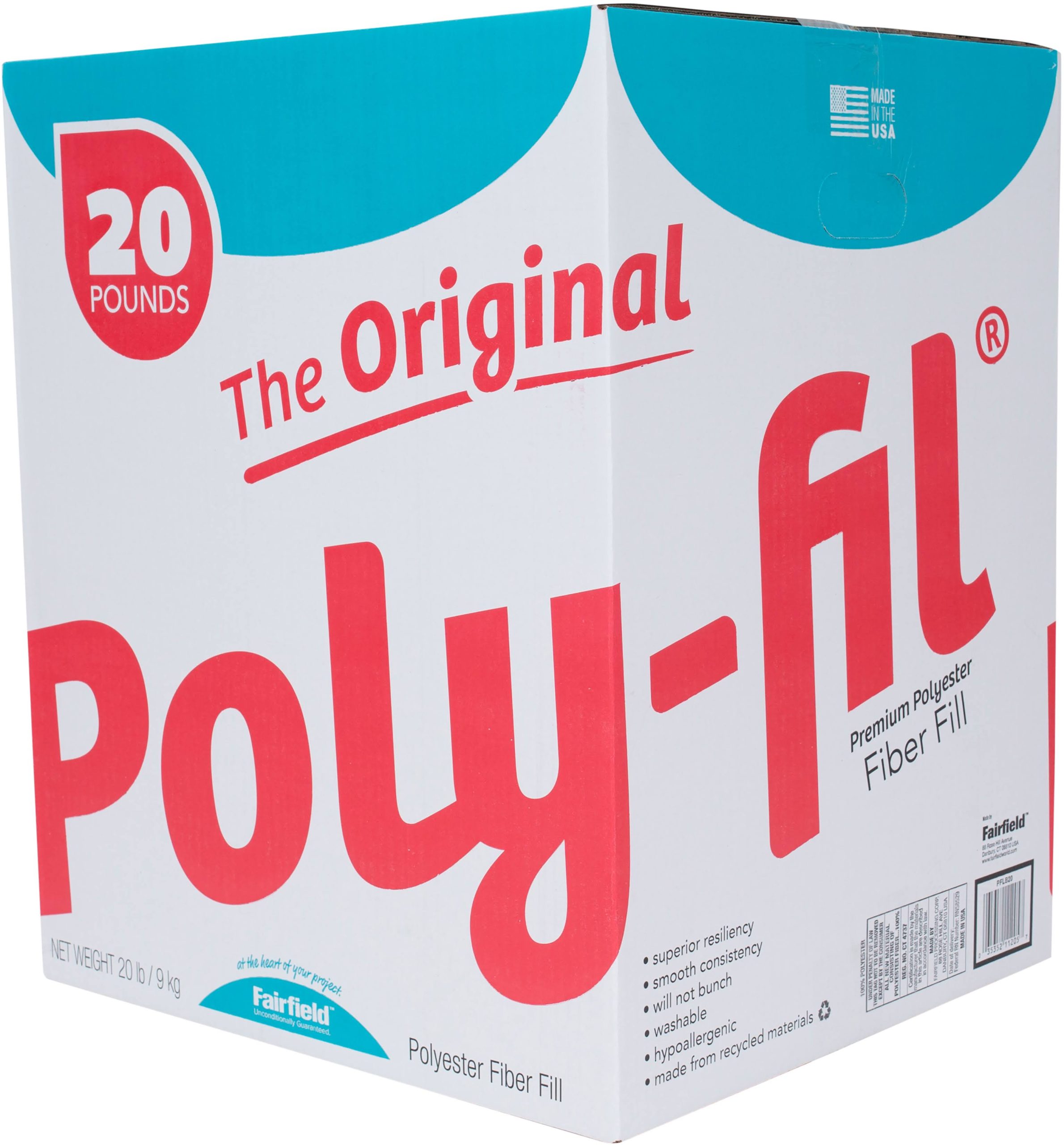 Poly-Fil Premium 100% Polyester Fiberfill – 20 lb. Box