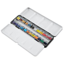 Winsor u0026 Newton : Professional Watercolour : Lightweight Metal Sketchers Box Set : 24 Half Pans