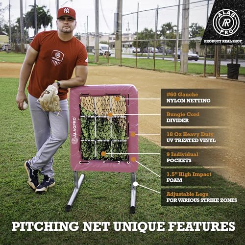 ALAGPRO? The Original 9 Hole Pitching Net with Strike Zone Pocket | Pitching Target for Baseball & Softball Pitchers - Image 5
