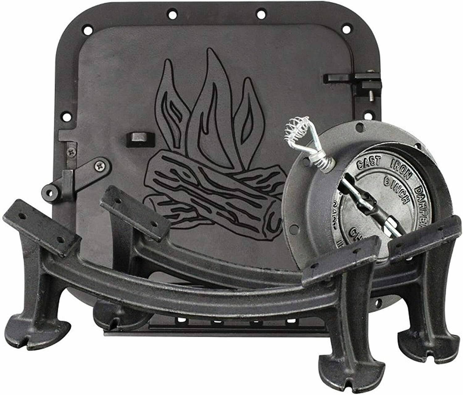 US Stove Bsk1000 Cast Iron Barrel Stove Kit