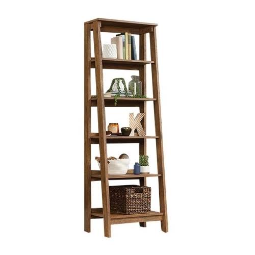 Sauder Trestle 5-Shelf Bookcase – Vintage Oak - Image 8