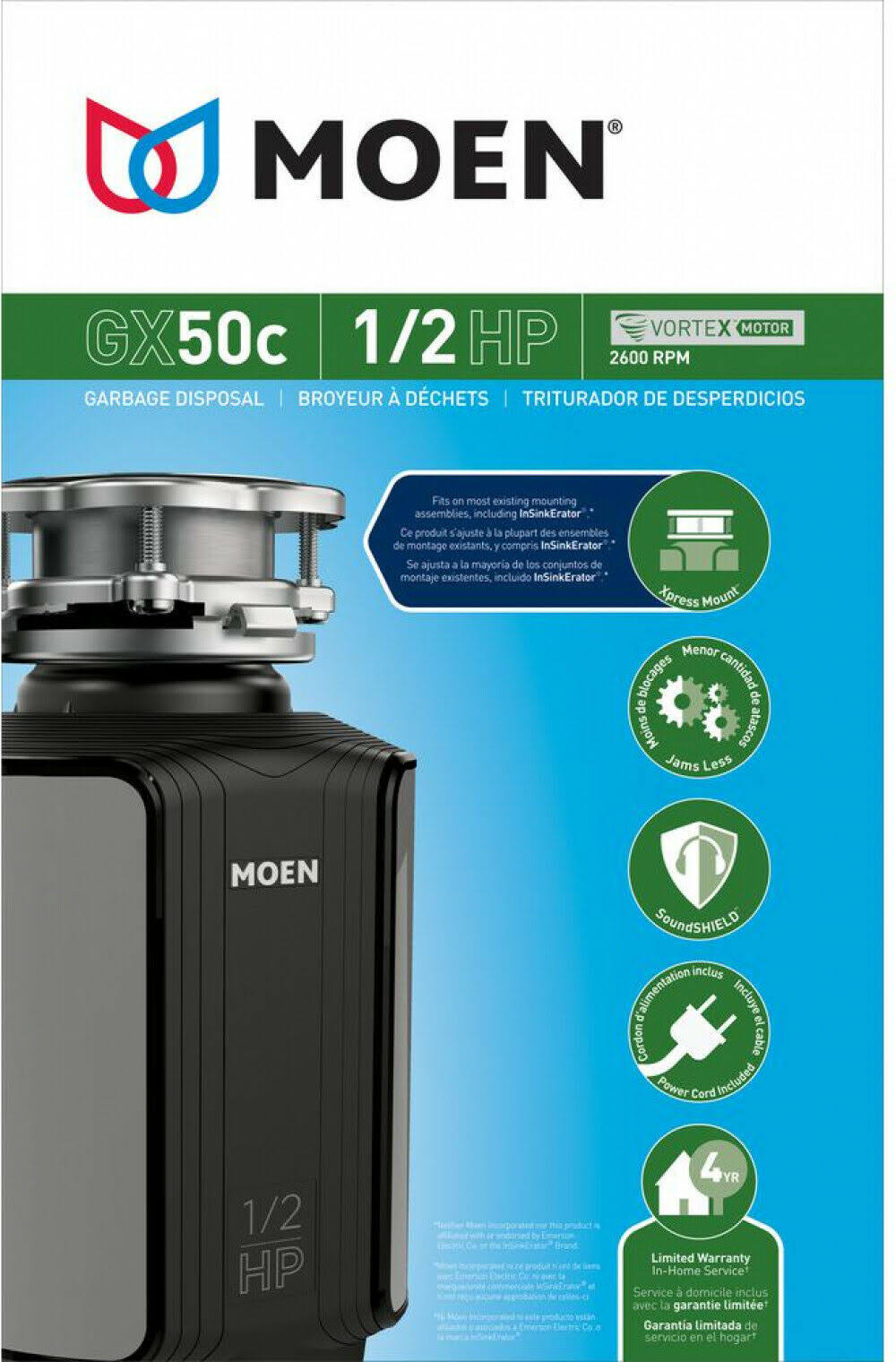 Moen GX50C GX Series 1/2 HP Garbage Disposal - Image 7