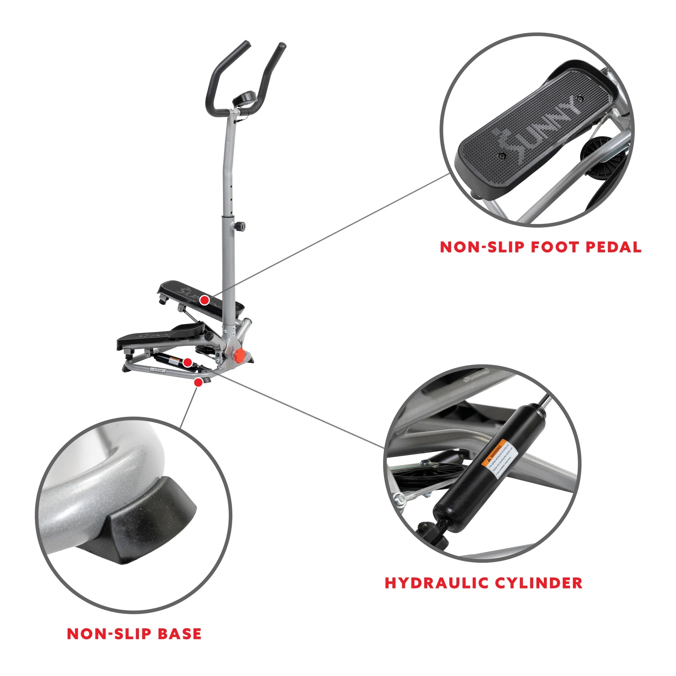 Sunny Health & Fitness Twist Stair Stepper Machine with Handlebar ?C SF-S020027 - Image 8