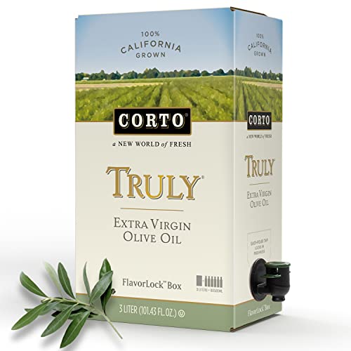 Corto TRULY? | 100% Extra Virgin Olive Oil | Floral Notes | Cold Extracted in State-of-the-Art Mill | Straight from Official Corto Olive Groves & Oil Producer | Oxygen-Free, Light Free FlavorLock Box
