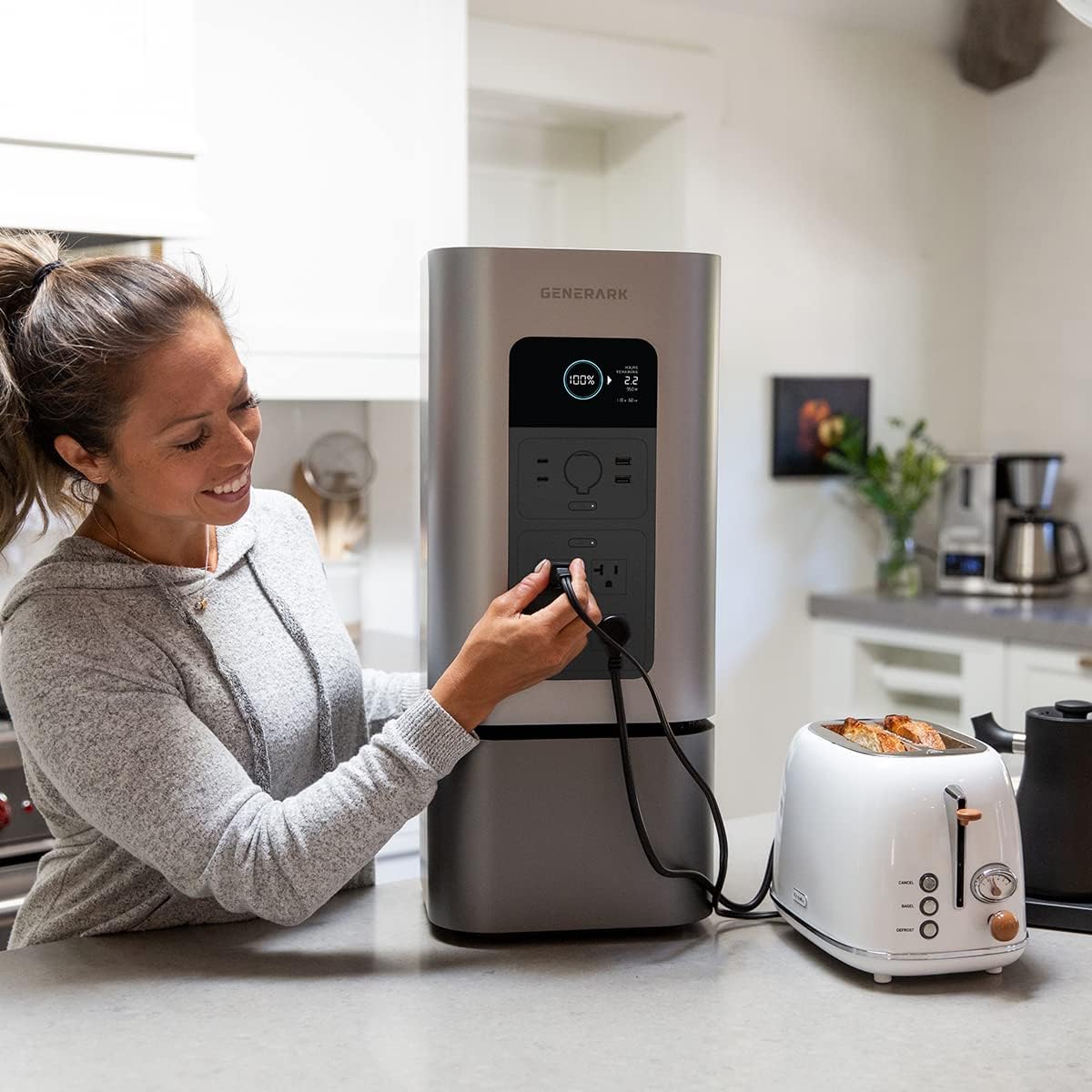 Generark Solar Generator for Homes & RVs: Three (3) HomePower 2 PLUS Backup Battery Power Stations & Eight (8) All-Weather Portable Solar Panels. 2200W – 4400W at 110V, 2060Wh. Up to 7 Days of Emergency and Reliable Power. 12 AC Power Outlets. 12 USB - Image 7