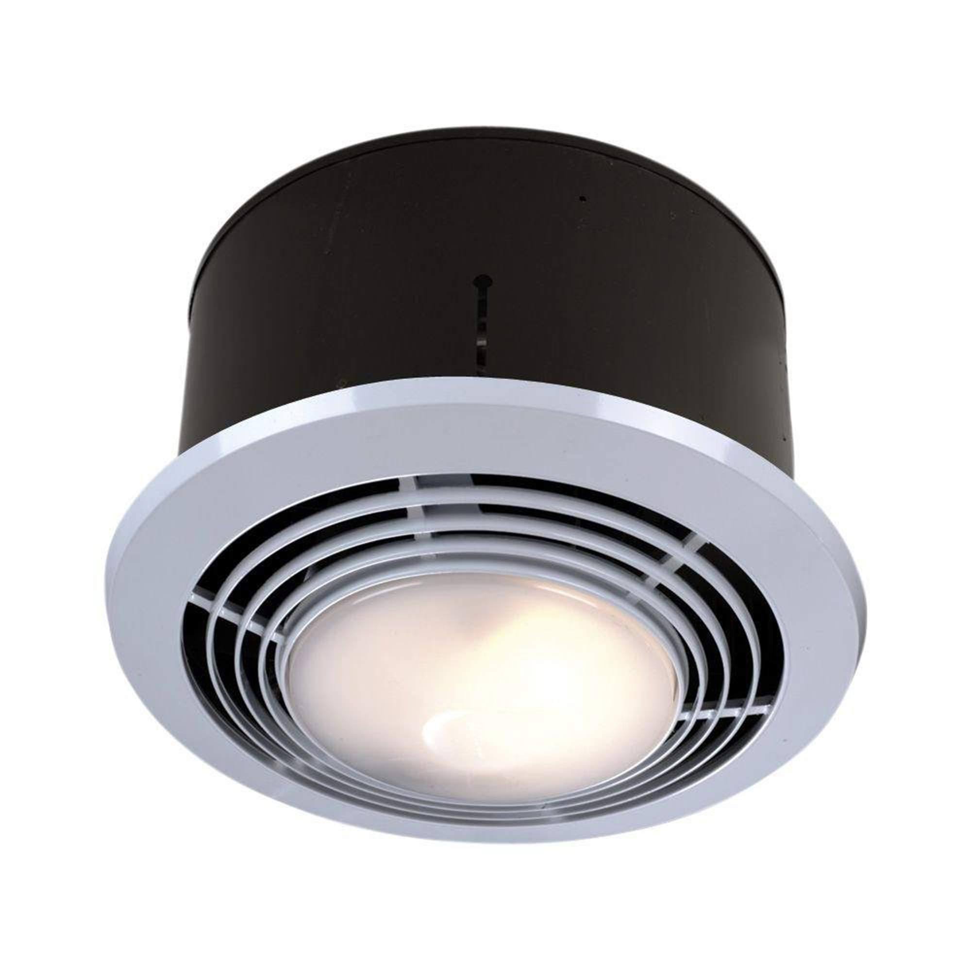 Nutone Exhaust Fan, Heater, Light, and Nightlight Combo, Bathroom Ceiling Heater, 1500-Watts, 70 CFM 9093WH
