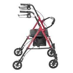 Alternative view of Drive Medical Adjustable Height Aluminum Frame Rollator with 6 Inch Casters, Red?? Last Day For Clearance