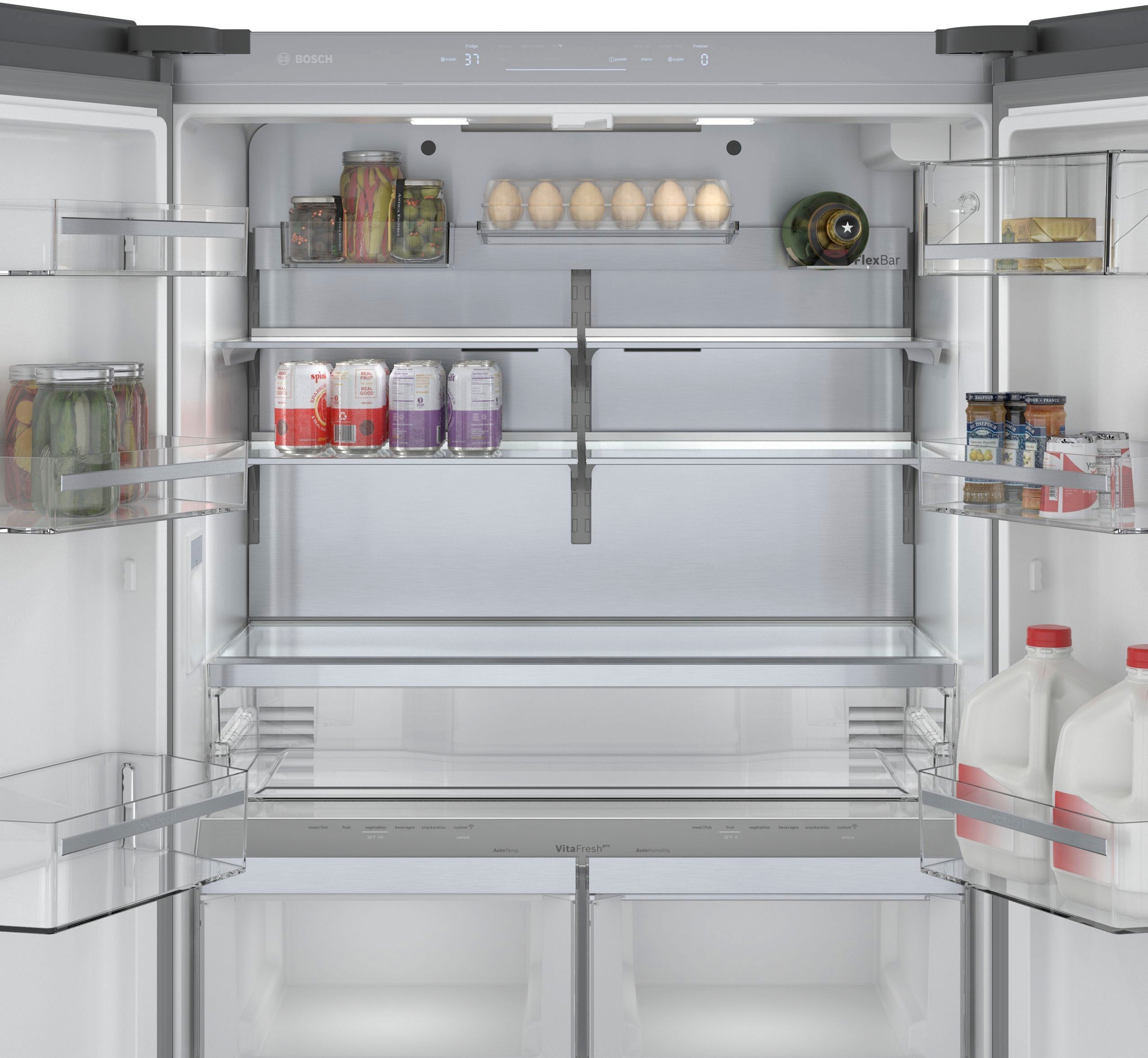 Bosch – 800 Series 21 Cu. Ft. French Door Counter-Depth Smart Refrigerator – Black stainless steel - Image 12