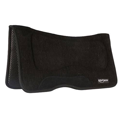 Reinsman M2 Lite Square Contour Saddle Pad with Tacky Too, Black - Image 2