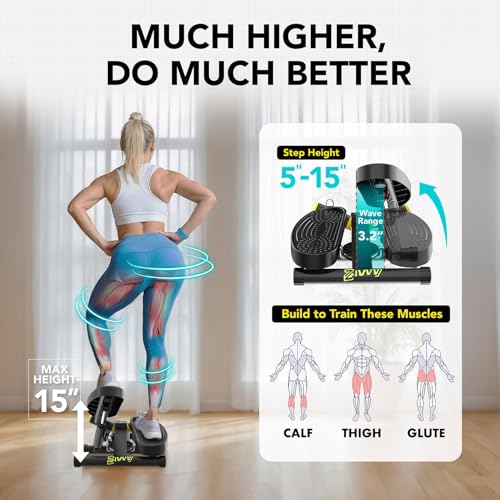 Mini Twist Stepper, Stepper Machine with 330LBS Weight Capacity, Mini Stepper for Full Body Workout, Adjustable Step Height, Smooth and Quiet, Step Machine for Men Women - Image 6