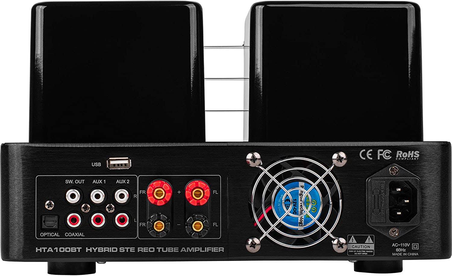 Dayton Audio HTA100BT Hybrid Stereo Tube Amplifier with Bluetooth USB AUX Phono in SUB Out 100W 2024 Best Sellers - Image 3