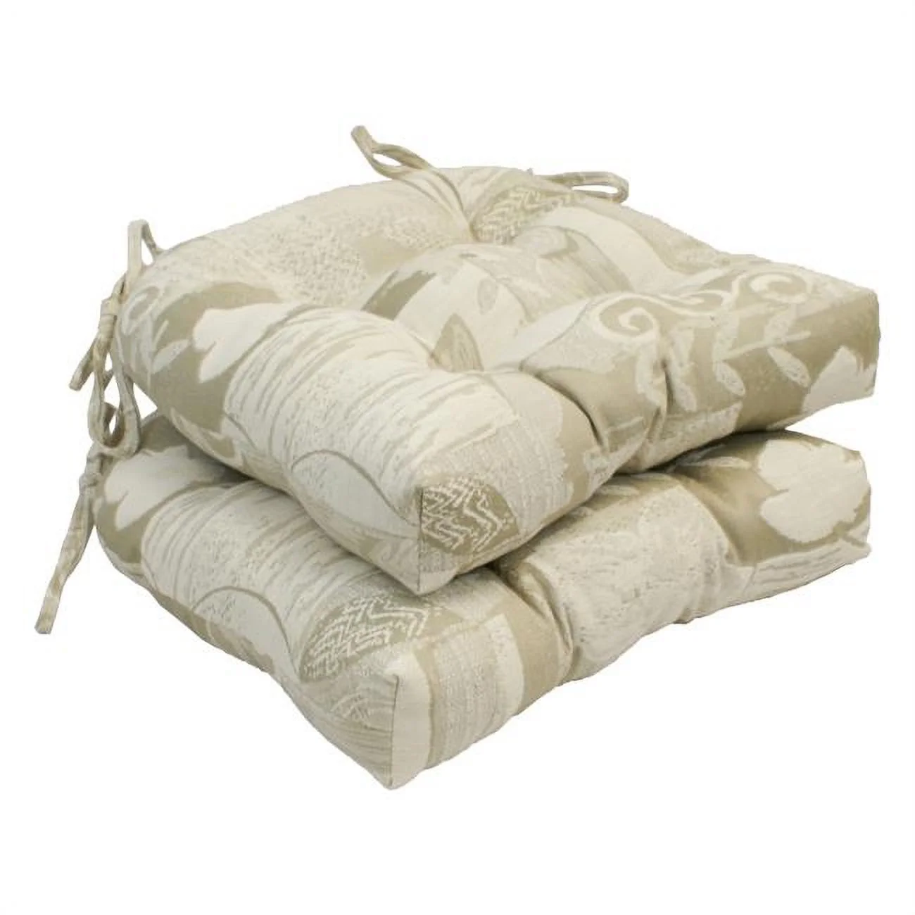 Blazing Needles 16 in. U-Shaped Jacquard Tufted Chair Cushions, Pine Cabin – Set of 2