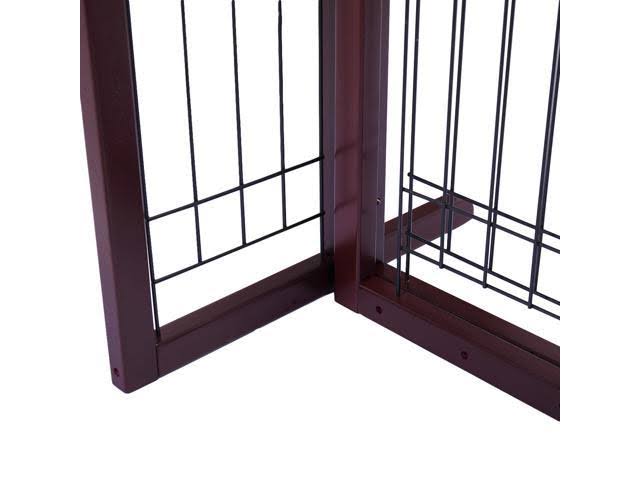 samnewrate Pet Fence Gate Free Standing Adjustable Dog Gate Solid Wood Construction Indoor - Image 6