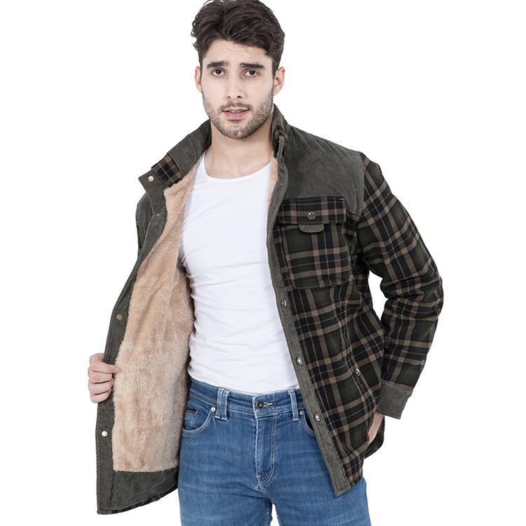 Men’s Winter Plaid Sherpa Lined Jacket - Image 9