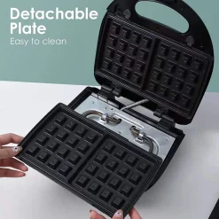 Alternative view of Shinysix Breakfast Maker Stainless Steel Electric Bread Machine for Multifunctional Waffle Heating Panini Steak Pan