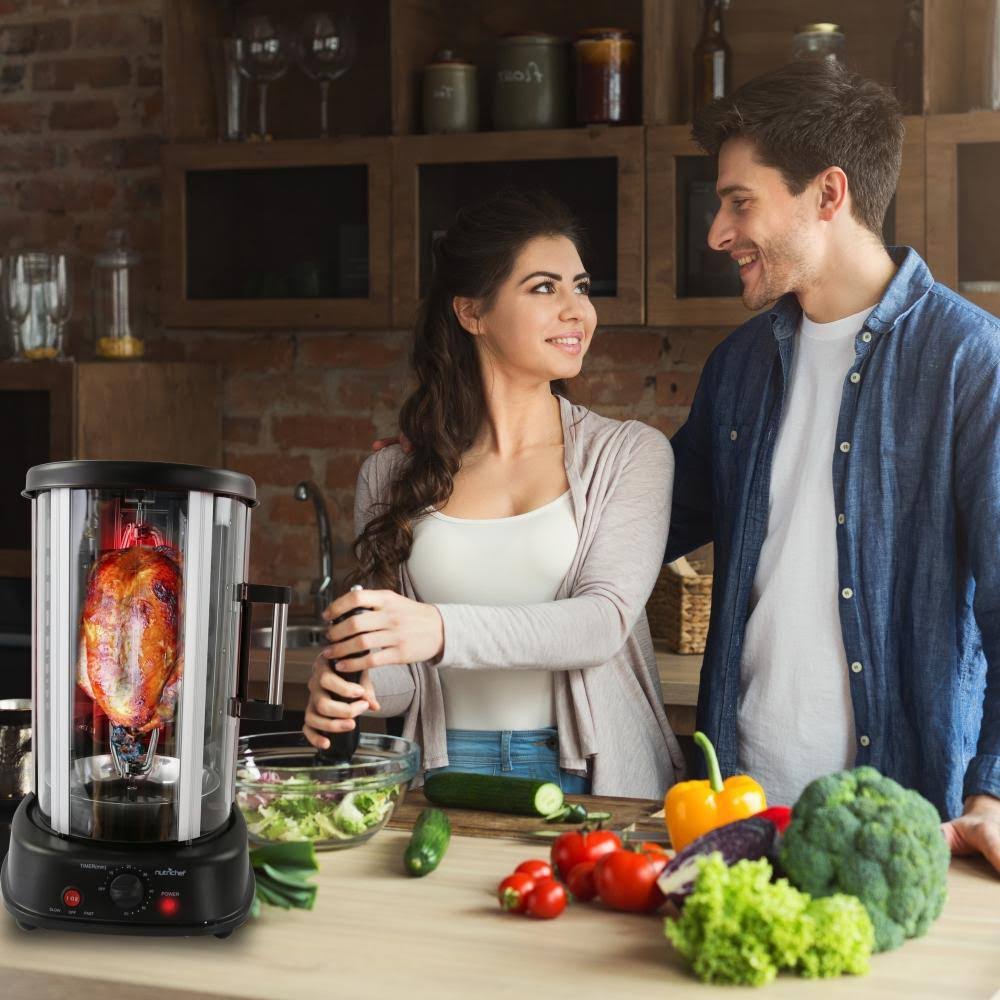 Nutrichef Vertical Rotisserie Oven – Rotating Kebob Cooker, Black - Image 9