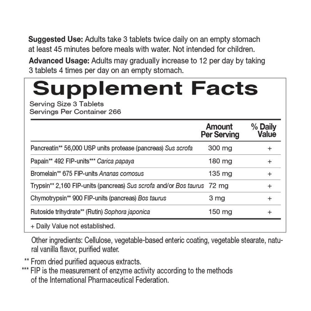 Garden of Life Joint Support Supplement Wobenzym N Systemic Enzymes 800 Tabs - Image 6