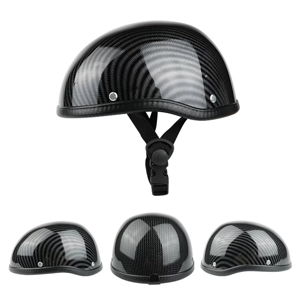 Abody Retro Style Motorcycle Half Helmet ABS+Cotton Cap for Motorcyclist Biker Ridder Carbon striation (One Size)Universal Washable - Image 5