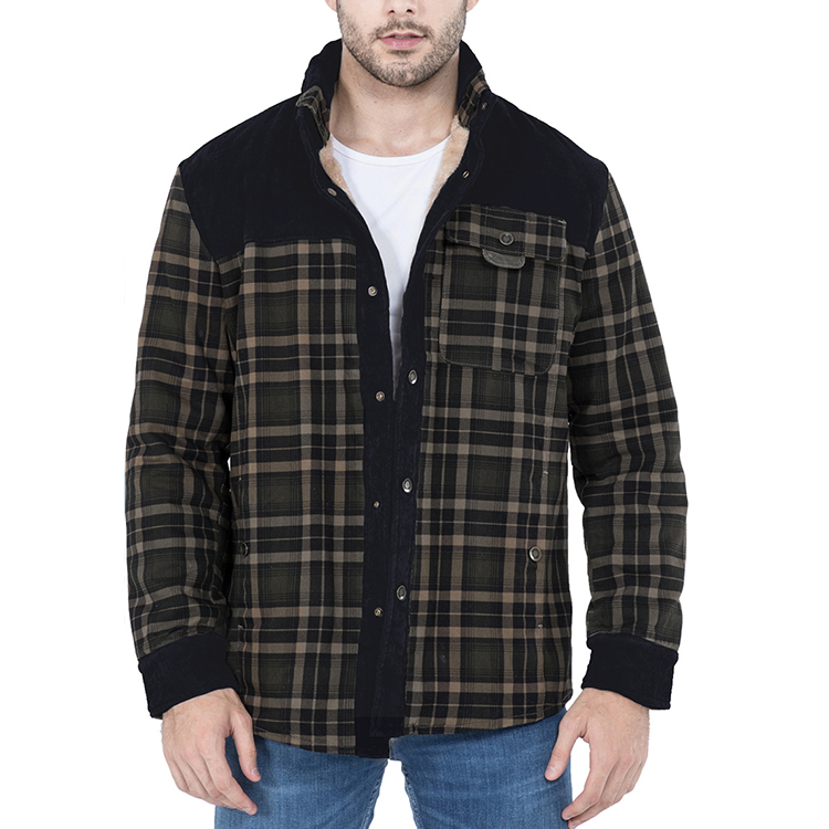 Men’s Winter Plaid Sherpa Lined Jacket - Image 8