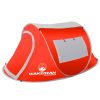 Wakeman Pop-Up Tent 2 Person, Water Resistant Barrel Style Tent For Camping With Rain Fly And Carry Bag, Sunchaser 2-Person Tent – Red