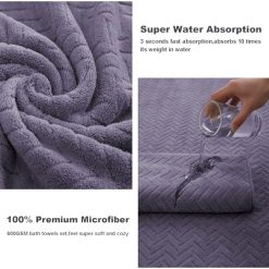 Alternative view of 4 Pack Large Bath Towels Set 35×70 Black Oversized Bath Sheet Chair Towels, 600 GSM Ultra Soft & Absorbent Towels for Bathroom, Quick Dry Towel for Gym Hotel Camp Pool