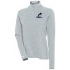 Women’s Antigua  Heather Gray Miami Marlins Milo Raglan Quarter-Zip Pullover Top