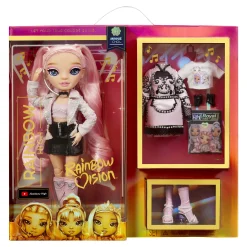 Rainbow High Rainbow Vision Royal Three K-pop ?C Minnie Choi (Pink Lavender) Fashion Doll. 2 Designer Outfits to Mix & Match w/ Microphone Headset & Band Merch Playset, Gift for Kids 6-12