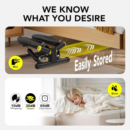 Mini Twist Stepper, Stepper Machine with 330LBS Weight Capacity, Mini Stepper for Full Body Workout, Adjustable Step Height, Smooth and Quiet, Step Machine for Men Women - Image 3
