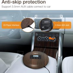 Alternative view of HOTT CD611 Portable CD Player for Home Travel and Car with Stereo Headphones, Anti-Shock ,Wood Grain