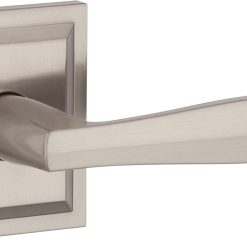 Baldwin 93530-011 Torrey Pines Privacy Lever for Bedroom or Bathroom Handle in Satin Nickel, Prestige Series with a Modern Contemporary Slim Design for Interior Doors Pack of 2
