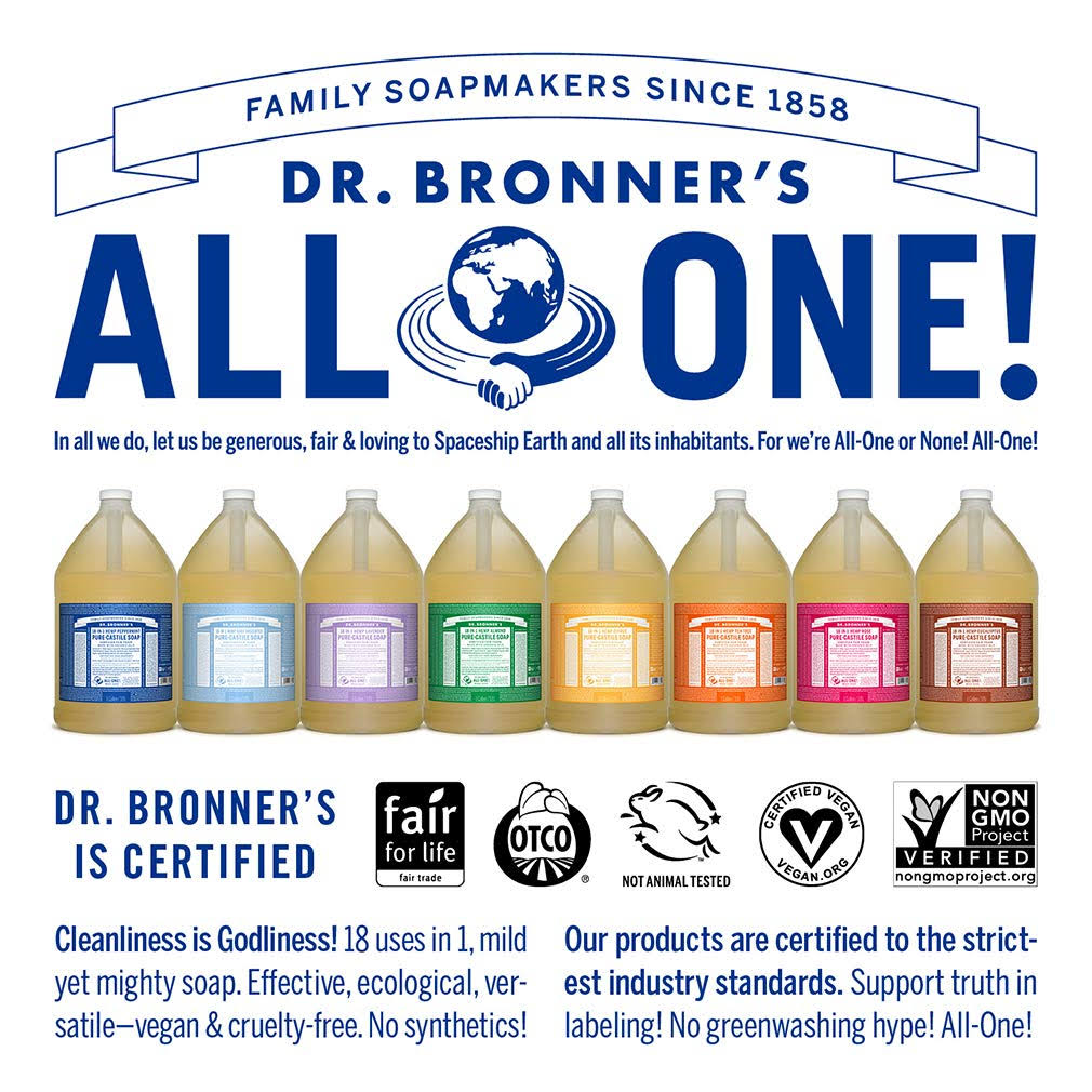 Dr. Bronner’s Pure-Castile Liquid Soap – Peppermint, 1 Gallon - Image 4