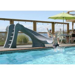 Alternative view of S.R. Smith 698-209-58124 Cyclone Right Curve Swimming Pool Slide, Gray Granite