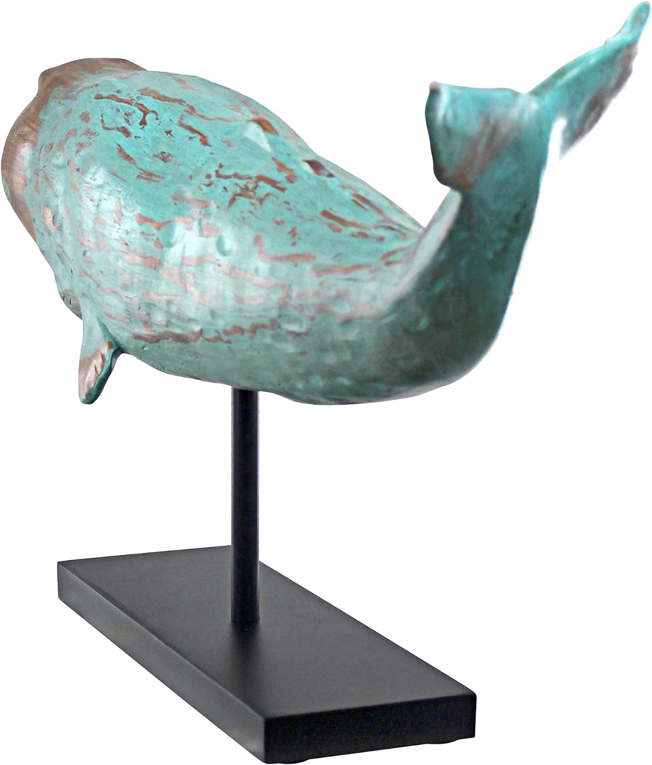 Design Toscano SD1120725 Folk Art Faux Wood Whale Statue on Display Stand, 30 Inch, Blue - Image 4