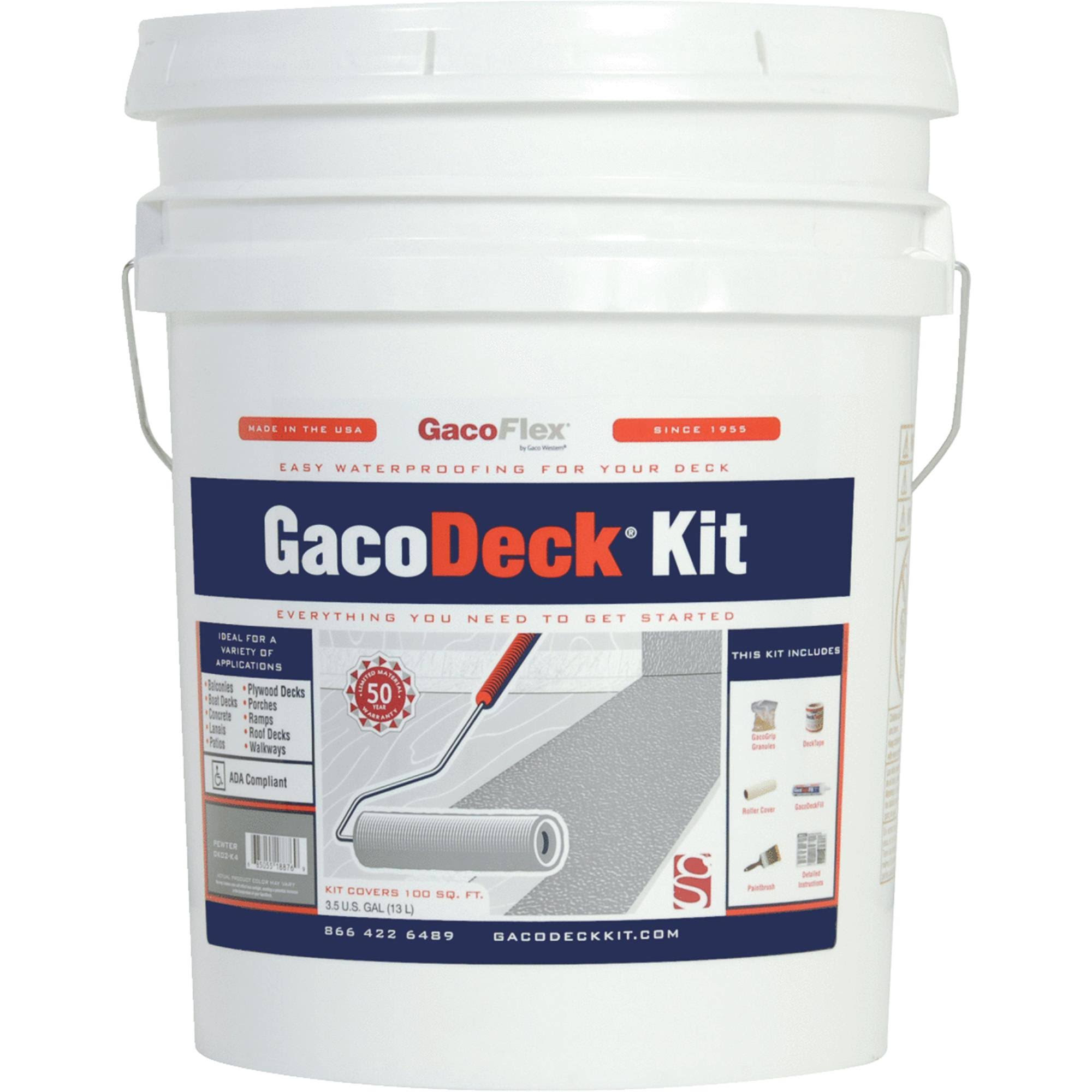 Gacodeck Gacoflex Pewter Water-Based Solid Deck Coating 3.5 Gal.