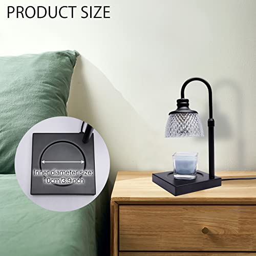 Candle Warmer Lamp, Auto Shut Off with Timer Control, Brightness Heat Level Control with Dimmable Switch, Height Adjustable Top-Down Candle Melting with 2 Bulbs(Black) - Image 5