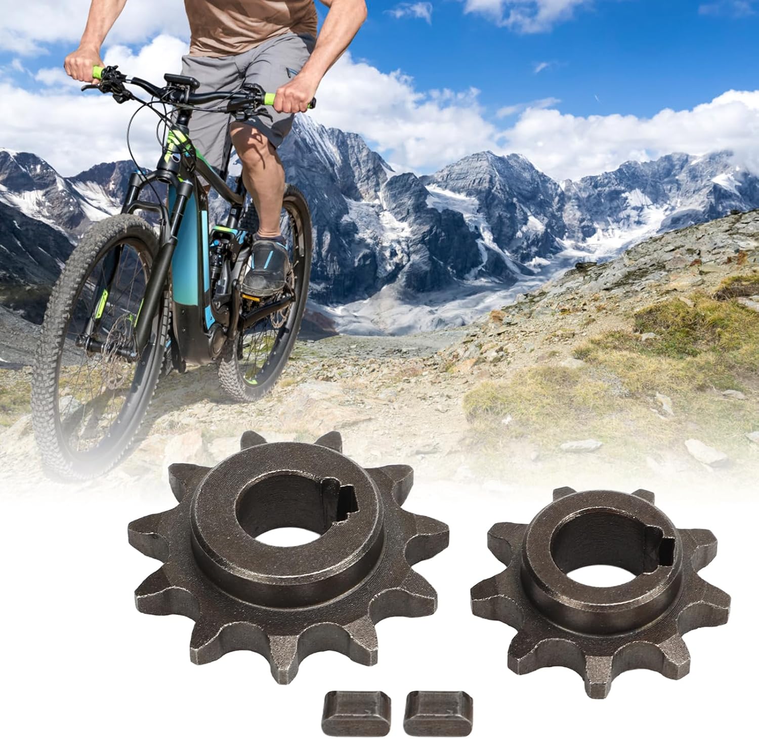 Pocket Bike Sprocket, 9 Teeth 11 Teeth Pinion Gear Motor Bicycle Chain Wheel, 11T Freewheel Gear Motor Universal for Bicycle, Front Rear Motor Gear Kit Carbon Steel Gear Set - Image 5
