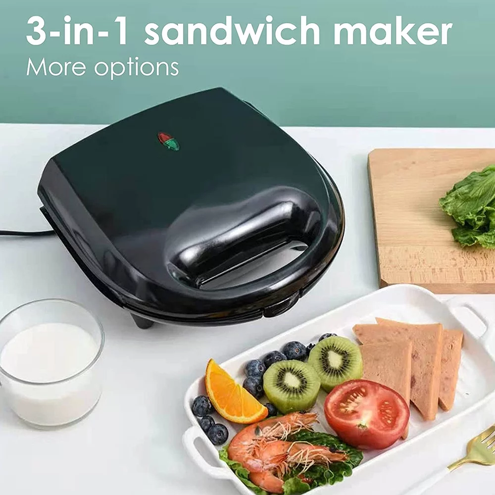 Shinysix Breakfast Maker Stainless Steel Electric Bread Machine for Multifunctional Waffle Heating Panini Steak Pan - Image 7