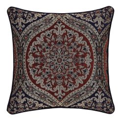 J Queen New York Red Taormina 20 inch Square Decorative Throw Pillow