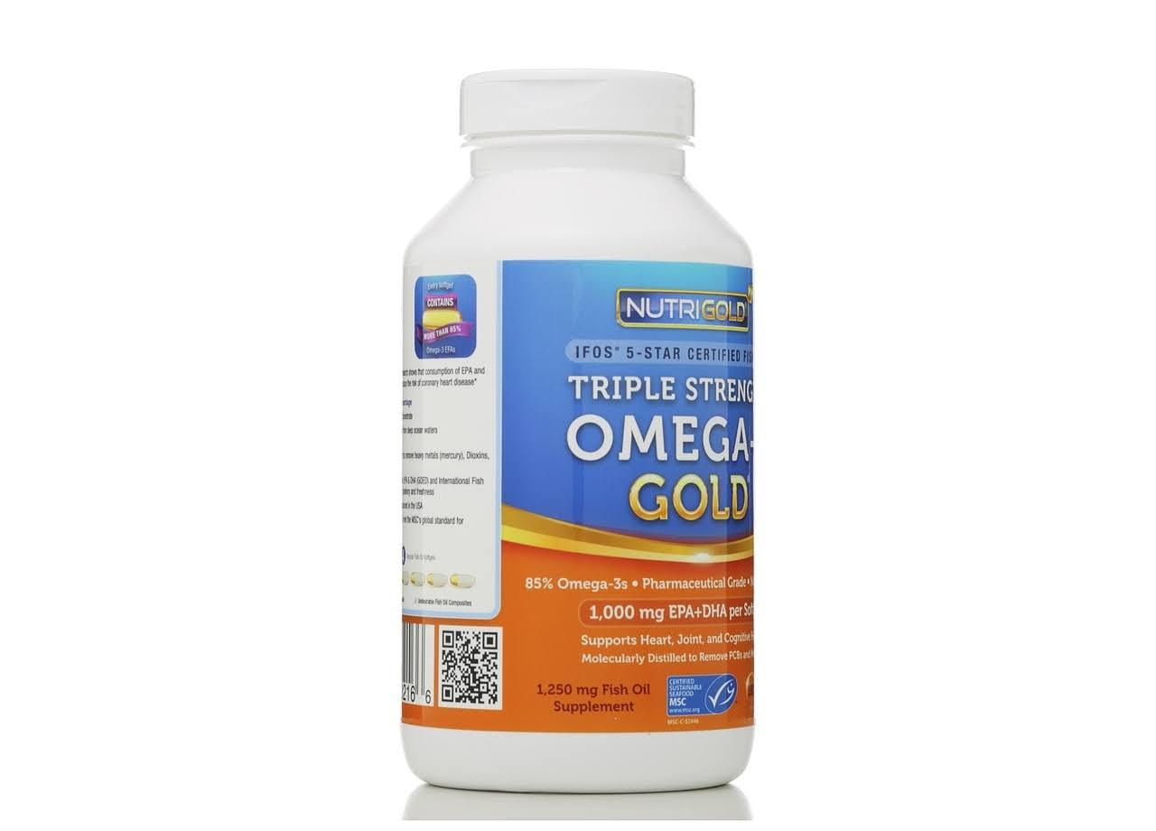 NutriGold Triple Strength Omega-3 Fish Oil 180 Softgels - Image 3
