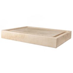 Alternative view of Eden Bath Rectangular Infinity Pool Sink – Honed Beige Travertine