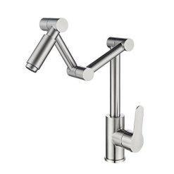 Alternative view of KunMai Stainless Steel Pot Filler Faucet Deck Mounted Kitchen Sink Faucet in BR