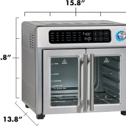 Alternative view of Emeril Lagasse 26 QT Extra Large Air Fryer, Convection Toaster Oven with French Doors, Stainless Steel