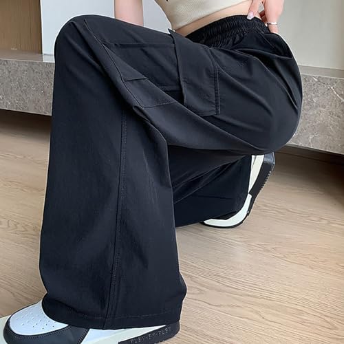 Womens High Waisted Cargo Pants Quick Dry Drawstring Stretch Wide Leg Sweatpants Baggy Casual Streetwear Y2k Trousers - Image 4
